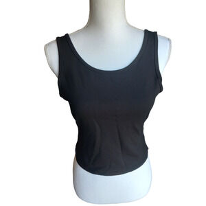 Gentle Fawn Crop Tank Top V Back Black Women's Size S